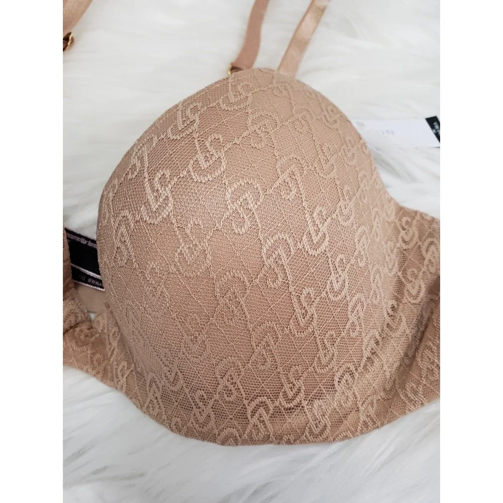 NEW SIZE 32C Victorias Secret The Icon Push Up Demi Bra beige
